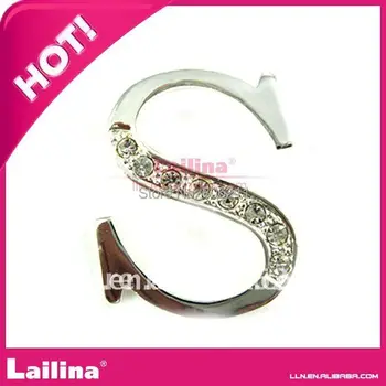 

Sexy letter S shape rhinestone brooch /costume button