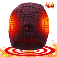 Женская теплая шапка skullies beanie, 7,4 В, аккумуляторная батарея, электрическая шапка с подогревом для зимней холодной погоды, 3 уровня управления