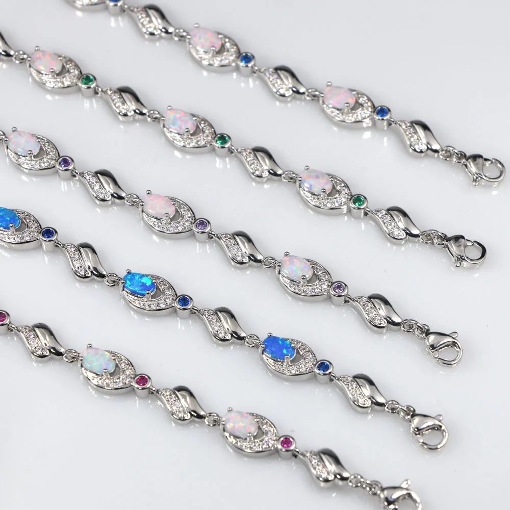 

SZ0116 2018 new design blue fire opal geometry rhodium-plated bracelet female bracelet wholesale fashion jewelry gift