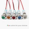 6ZSD.X LED Metal Indicator light 6mm waterproof Signal lamp LIGHT 6V 12V 24V 220v wires connect  Brass nickel plating ► Photo 1/6