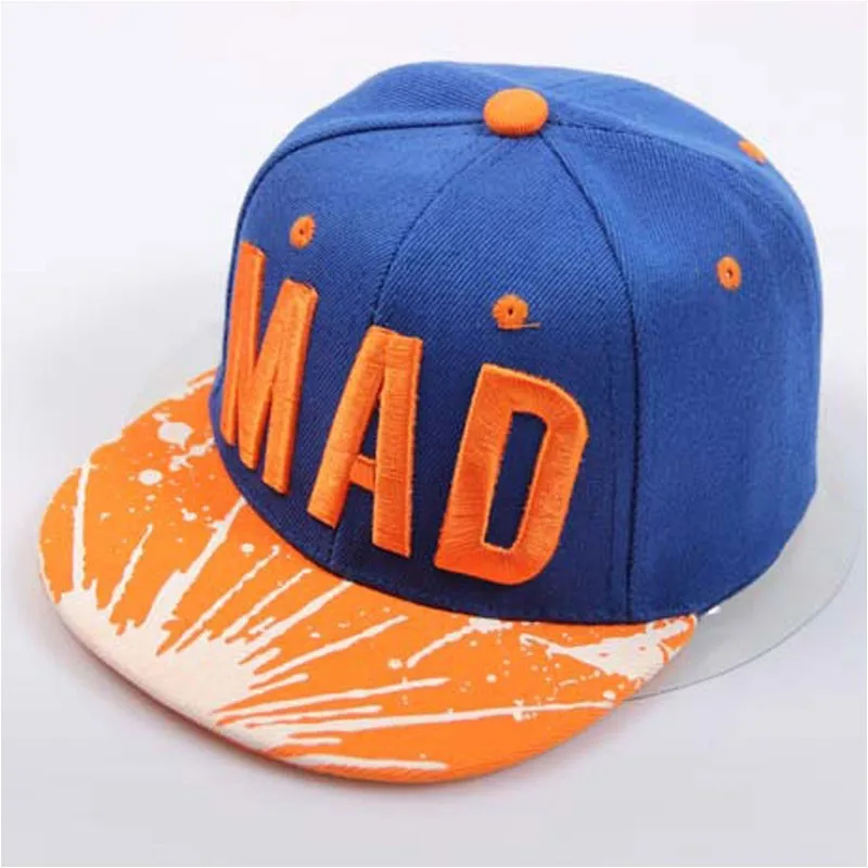 [Глава пчелы] Бейсбол Кепки Snapbacks Hat Casquette буквы MAD Gorras Дети плоские хип-хоп Кепки для для мальчиков и девочек