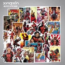 

40Pcs Pvc Waterproof Deadpool Sticker For Laptop Motorcycle Skateboard Luggage Decal Toy Stickers