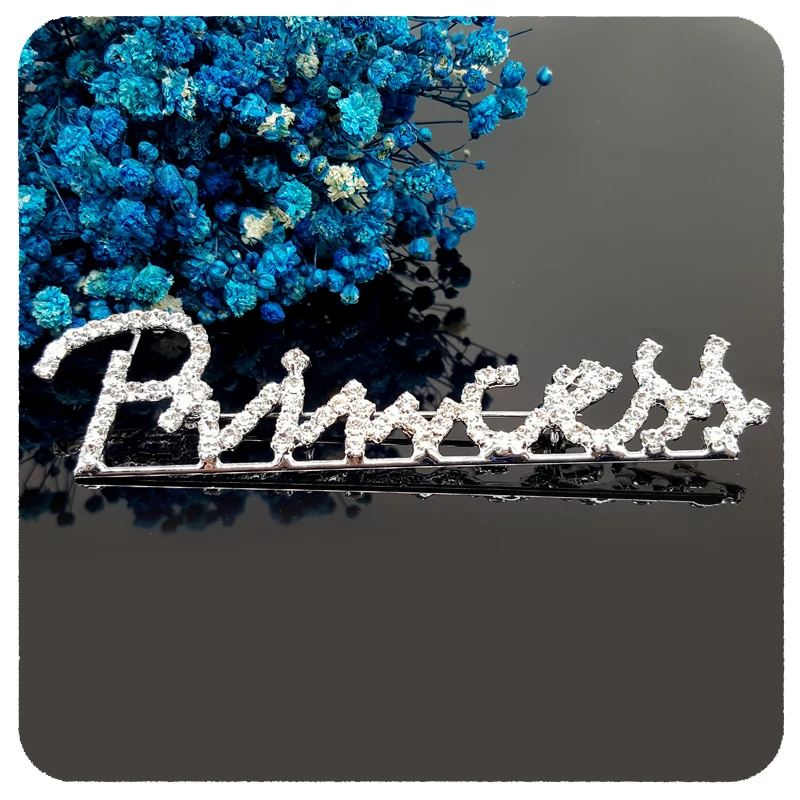 GRANDBLING Новое поступление сверкающий кристалл необычный дизайн "Принцесса" слова брошь шпильки уникальный подарок ручной работы ювелирные изделия