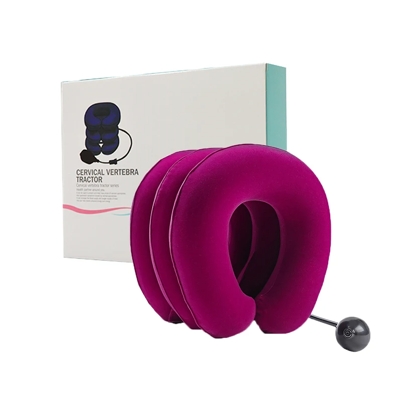 

Inflatable pillow medical relief for chronic neck shoulder back pain Cervical neck traction stretcher collar device