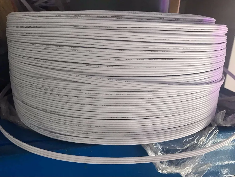 

50m/lot 3pin all WHITE color 18AWG flat cable for led pixel module