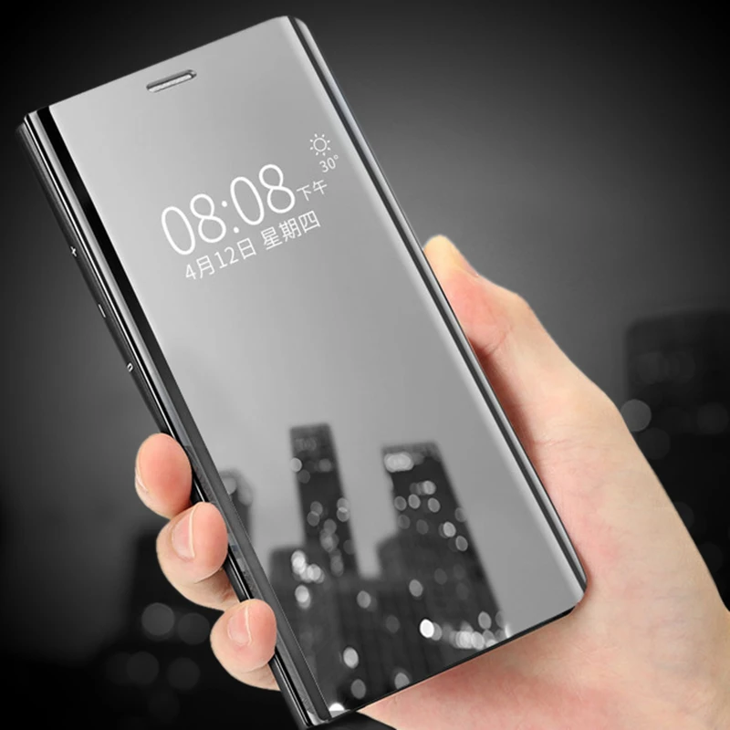 Clear Mirror View Smart Case For Xiaomi Redmi Note 5 Leather Flip Case For Xiaomi Mi 8 A1 5X 6X Mix 2 2A redmi 5 Plus 6 Pro 4X