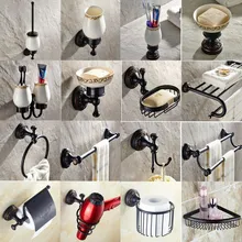 Черный латунный держатель для туалетной бумаги, держатель для туалетной бумаги, держатель для полотенец, мыльница aset008