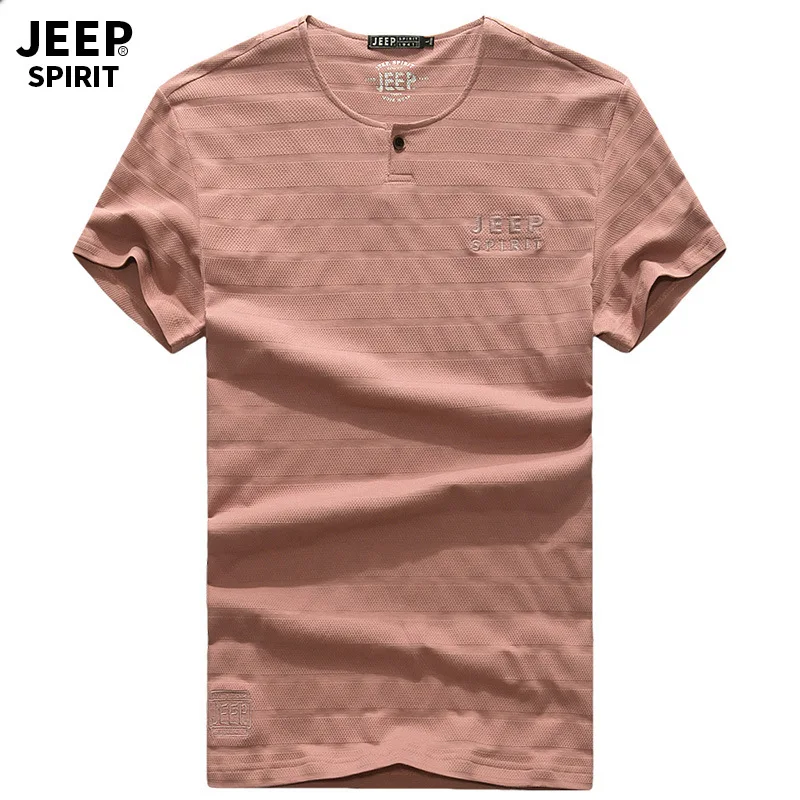 

JEEP SPIRIT Brand Summer t shirt men Casual Loose 97.8%Cotton tee shirt homme O Neck Short Sleeve Breathable Mens Tops Tees