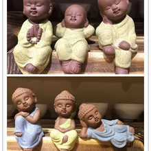 Маленький монах чайник с узорами маленький монах Бутик Фиолетовый; песок Чай домашних животных ручной работы керамические чайные принадлежности дома Украшения