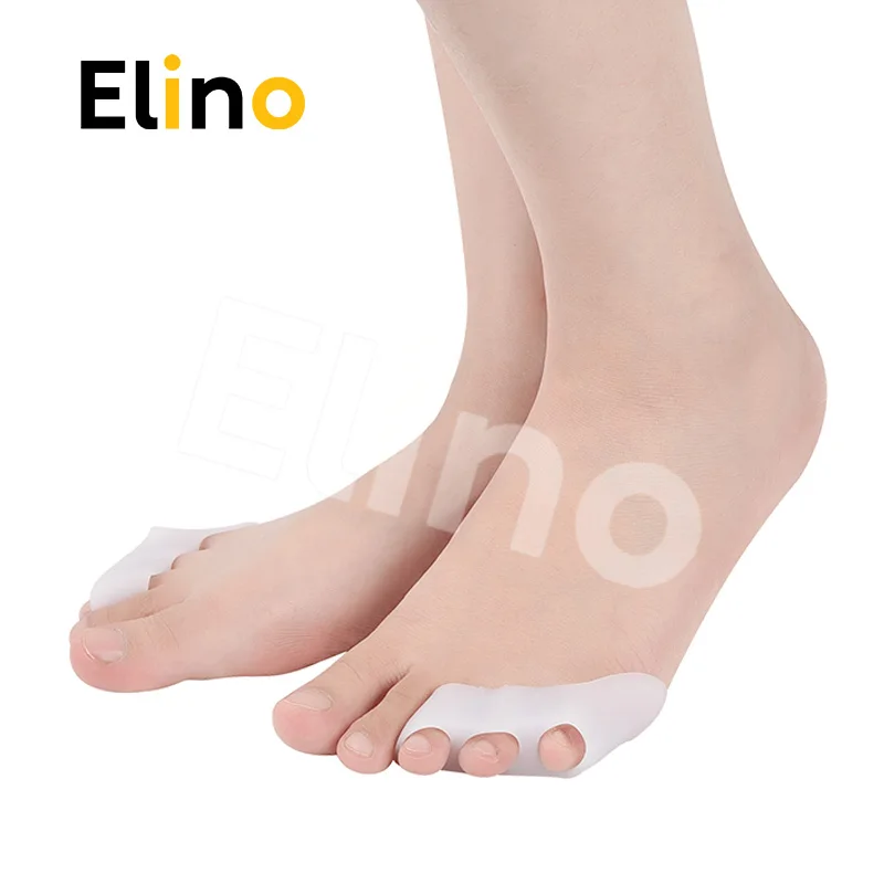 

Elino 1 Pair Toe Separator Hallux Valgus Adjuster Foot Fingers Three Hole Straightener for Overlapping Bunions Feet Care