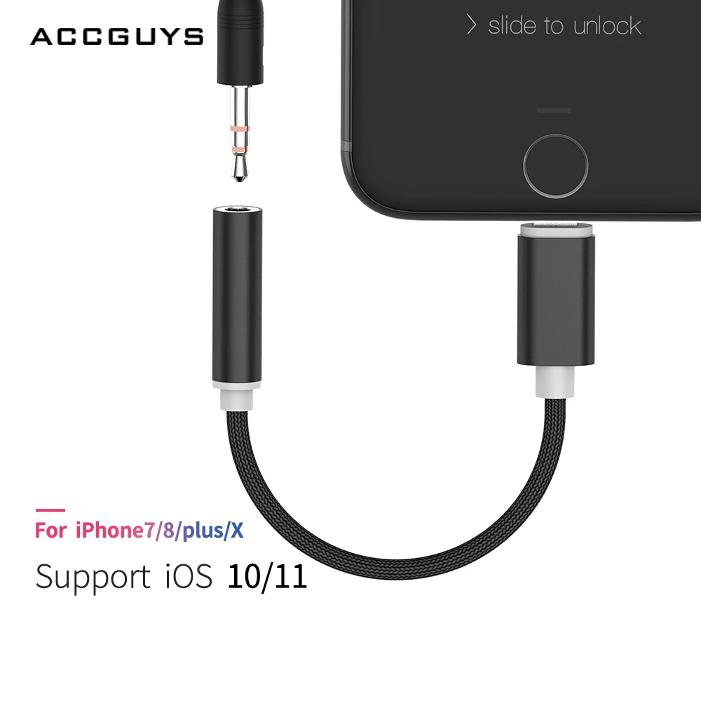 

ACCGUYS 3.5MM Headphones audio cable adapter 8 Pin and For Lighting to 3.5MM Jack Stereo AUX Audio Converter For iPhone 7/7 Plus