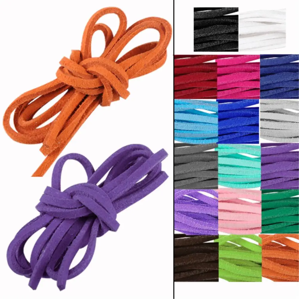 

17Colors Bracelet Craft Faux Suede Cord Strap Leather Flat Cord DIY Rope Thread For Necklace Bracelet Clothes Belt Handbags