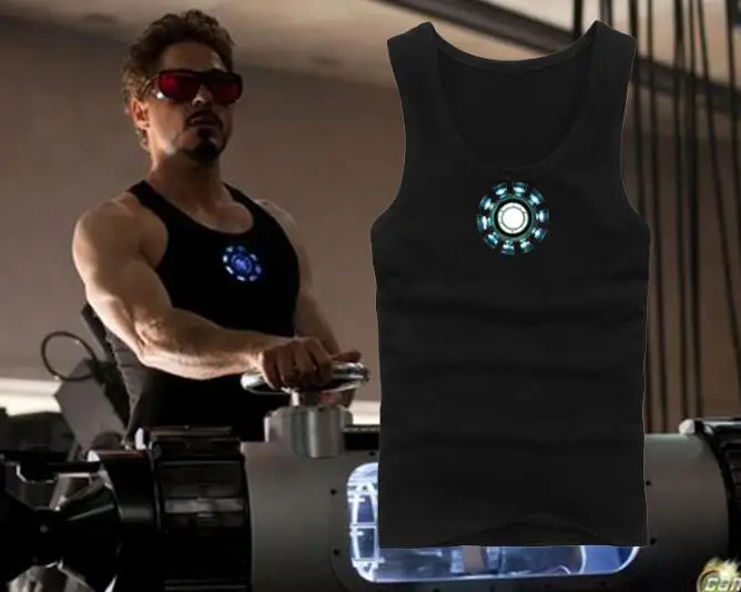 Новинка; футболка «мстители»; костюм «Мстители 4»; костюм «Железный человек»; светящаяся футболка «Реактор дуги»; летние хлопковые футболки с короткими рукавами