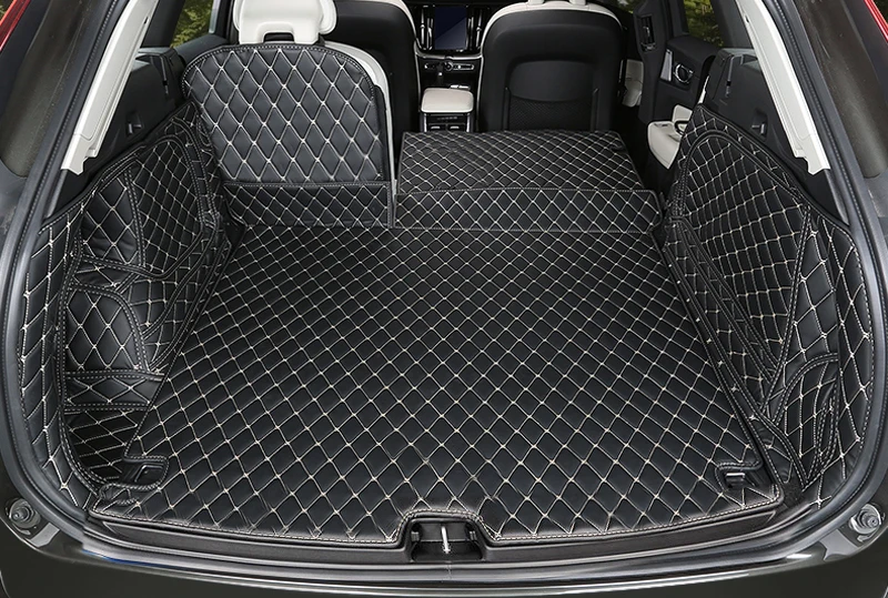 Leather Inner Rubber Rear Trunk Boot Mat Carpet 1 set For Volvo XC60