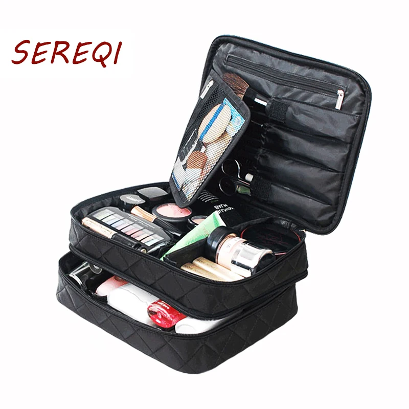 

New Makeup bag High Quality Professional Organizer Multi-layer Storage Case Pouch Travel Large Capacity Waterproof Cosmetic Bag