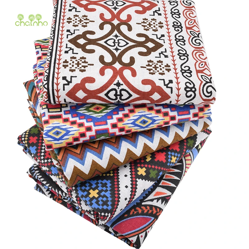 

Chainho Printed Cotton Linen Fabric For Patchwork Quilting/DIY Sewing/Sofa Table Cloth/Furniture Cover Tissue/Cushion Material