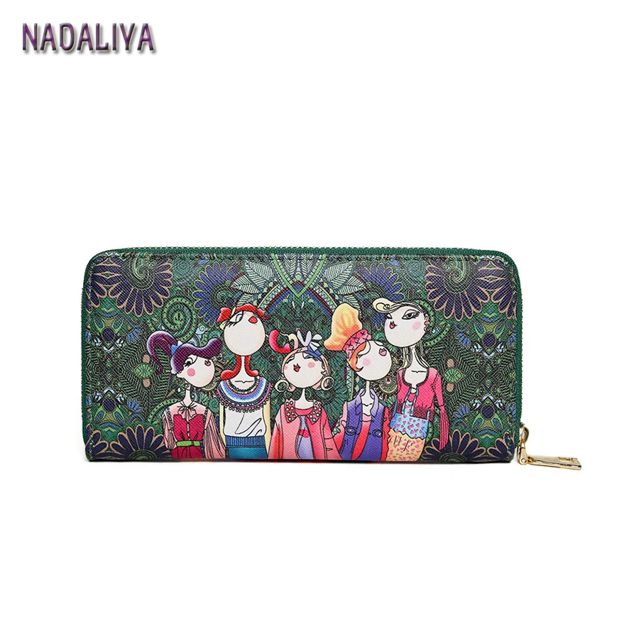 

NADALIYA NEW 2017 Fashion Ladies Wallet PU Leather Cartoon Character Pattern Casual Lady Wallet Handbag Wallet