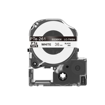 

PUTY Compatible EPSON/KINGJIM label tape 36mm*8m Black on White LC-7WBN/SS36KW for labelworks/Tepra LW-400, LW-600P, LW-700, etc