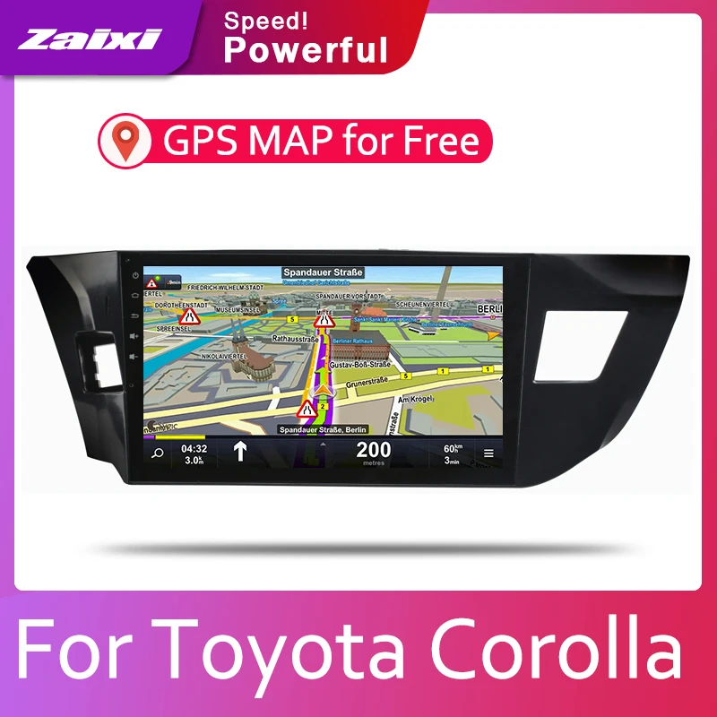 Best ZaiXi 2din Car multimedia Android Autoradio Car Radio GPS player For Toyota Corolla 2013~2018 Bluetooth WiFi Mirror link Navi 2