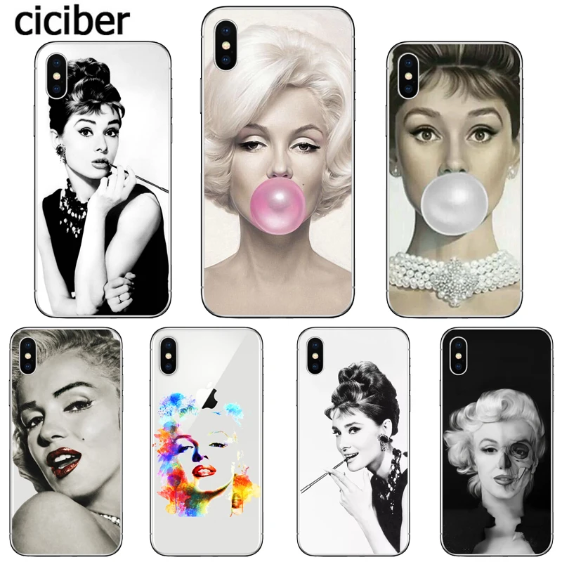 

ciciber Marilyn Monroe Phone Cases for iPhone 11 Pro Max Cover For iPhone XR 8 7 6 6S Plus X XS MAX 5S SE Soft TPU Shell Coque