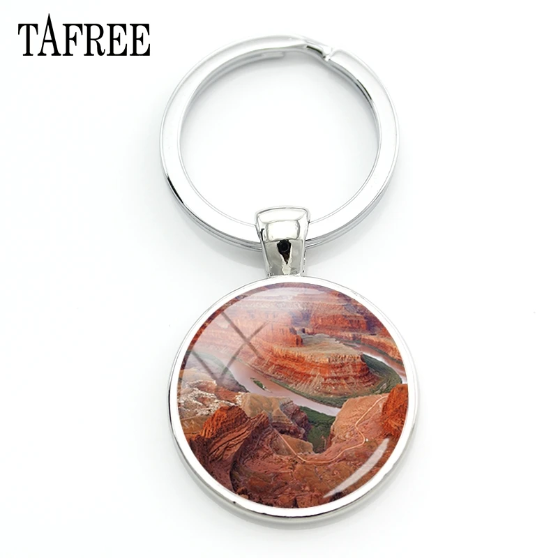 

TAFREE American Grand Canyon Scenery Keychain Marvel Art Picture Key Chain special tourist Souvenirs exquisite Jewelry FA587