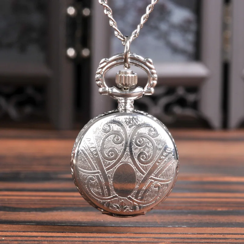 

Silver Fruit Small Apple Pocket Watch Double-sided Pattern Hanging Chain Watch Watch Boy Girl Small Gift Pocket Watch