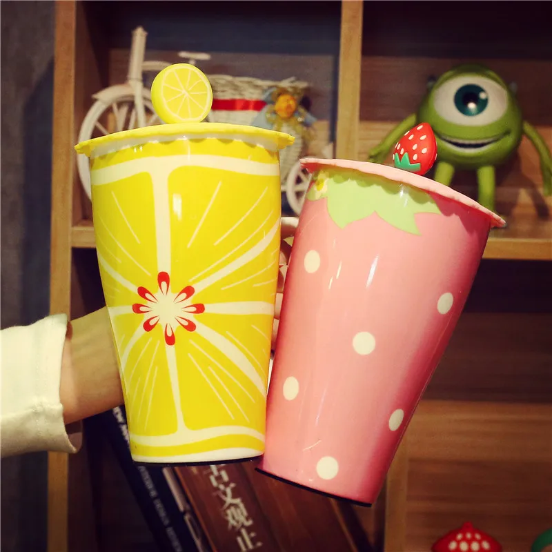 

550ML Ceramic Mug Large Oversized Creative Cute Princess Korean Cup with Lid Office Coffee Mug Valentine's Day Gift Water Cup