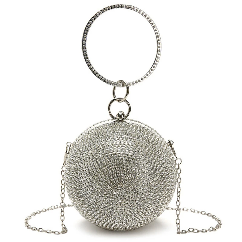 

LJL-Diamond Women Party Crystal Clutches Evening Bags Wedding Bag Bridal Shoulder Handbag Wristlets Clutch Purse