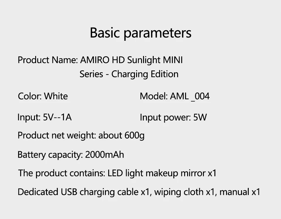 Xiaomi AMIRO AML004 Makeup Mirror Rechargeable Brightness Adjustable LED HD Makeup Daylight Mirror Mijia Makeup Mirror Cosmetics25