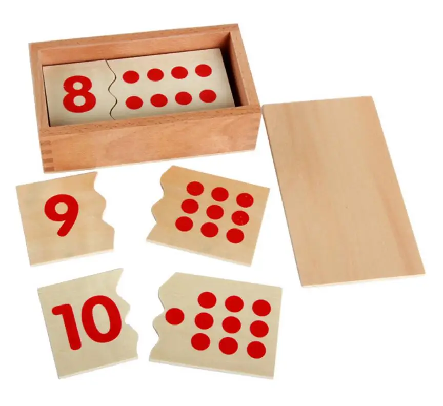 Montessori Wooden Math Materials 1-10 Number Puzzles Kids Educational Toys