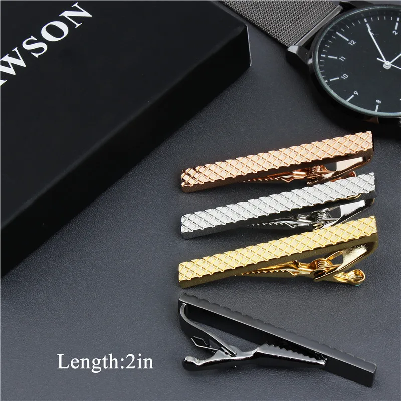 Kopen HAWSON 4 stks Set Tie Clip voor Mannen 2 inch Bloem Patroon Tie Clips voor Mannen