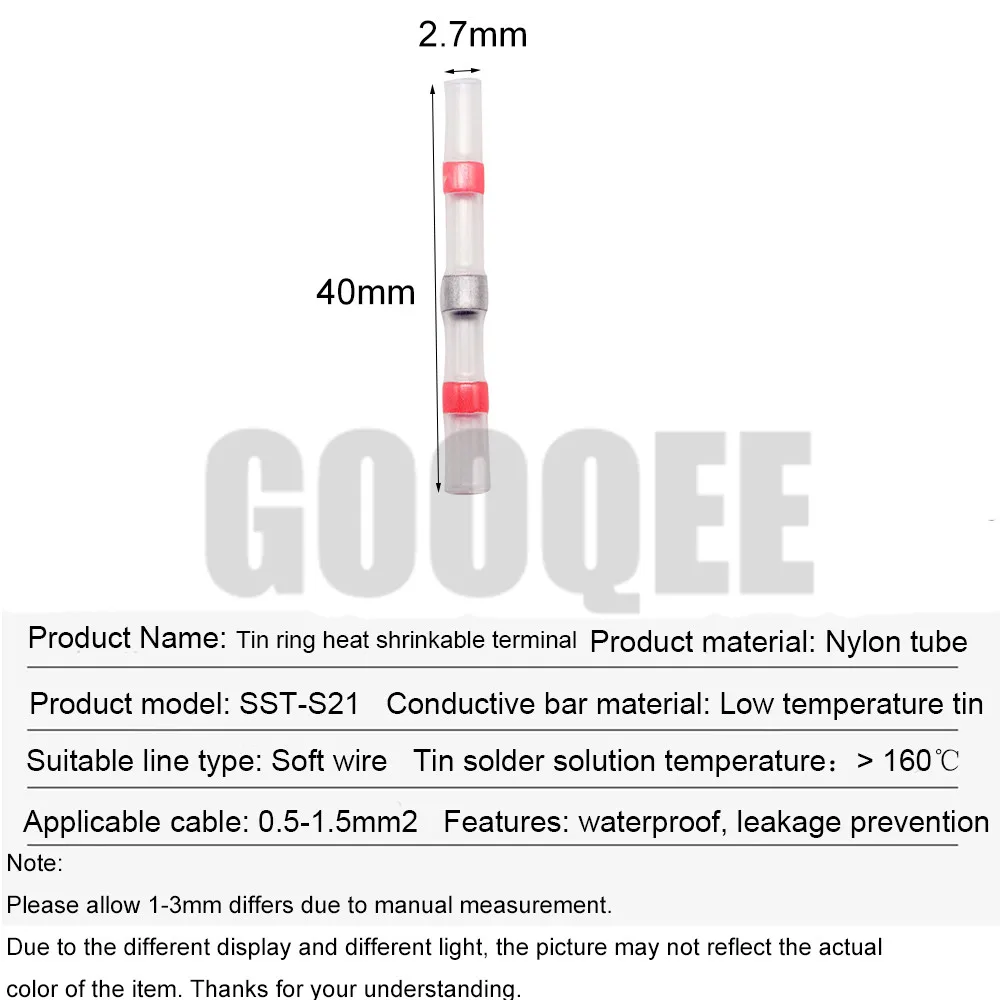 5 шт. SST-S11 SST-S21 SST-S31 SST-S41 Термоусадочные соединители проводов Водонепроницаемый Луженая Медь припоя уплотнительные клеммы комплект