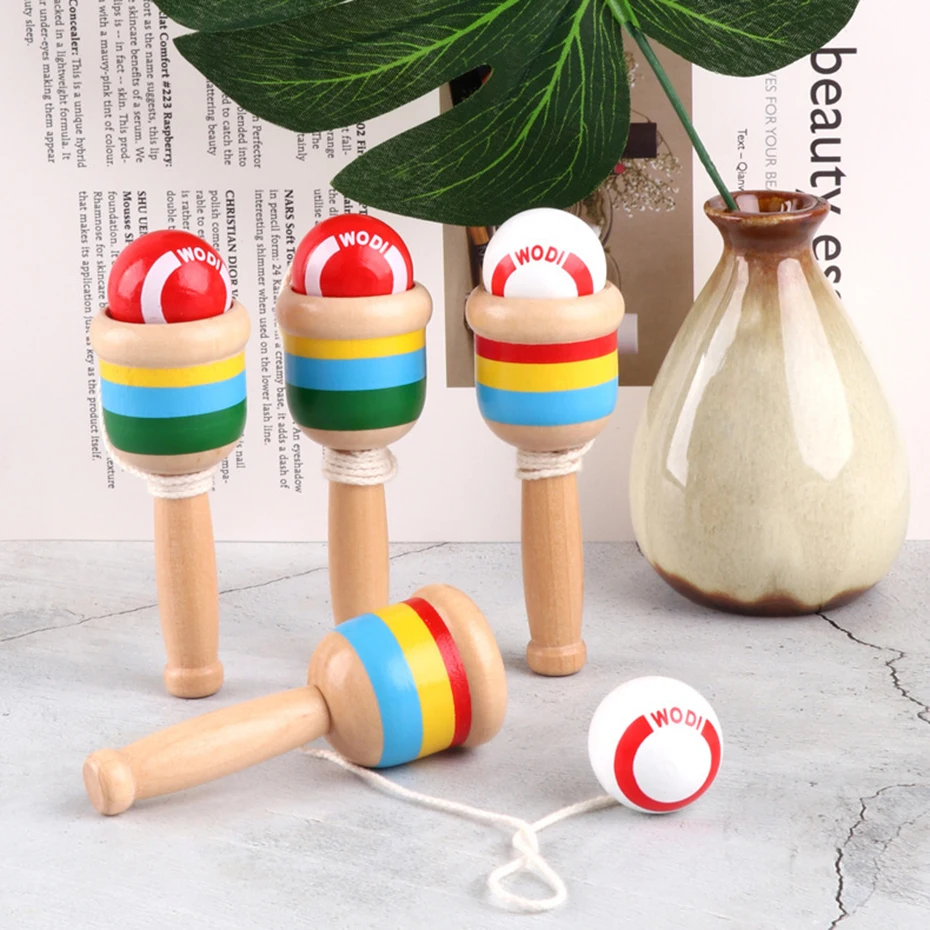 

Wood Kendama Ball 1pc Professional Juggling Ball Outdoor Skill Games Develop Intelli Gence Toys Traditional Games Toys Baby Toy