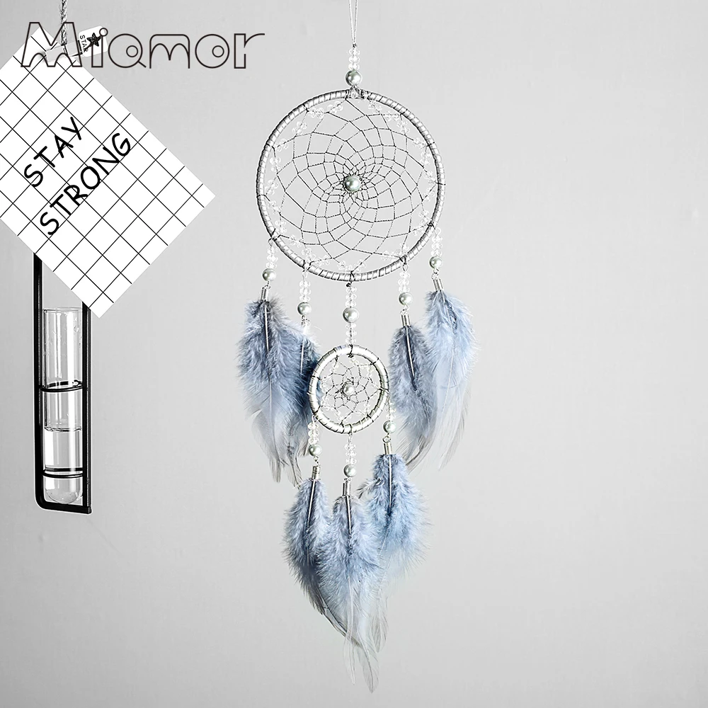 

Handmade Polycyclic Dreamcatcher Wedding & Bar & Home Wall Hanging Decor Dream Catcher With Feather Decor Ornament Amor0122