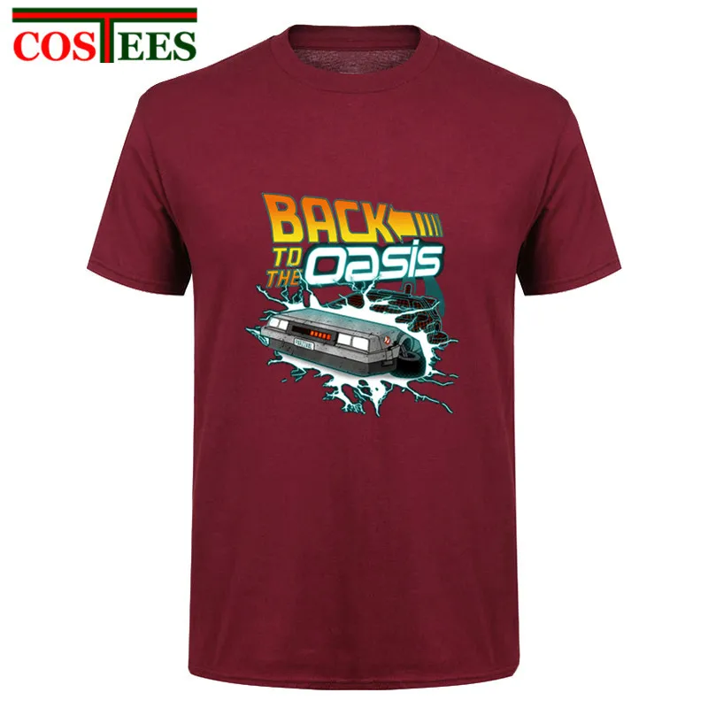 

Back To The Oasis T Shirts for Men Hotline Miami ready player Customized graphic Printed T-shirt Male T Shirt delorean Tee shirt