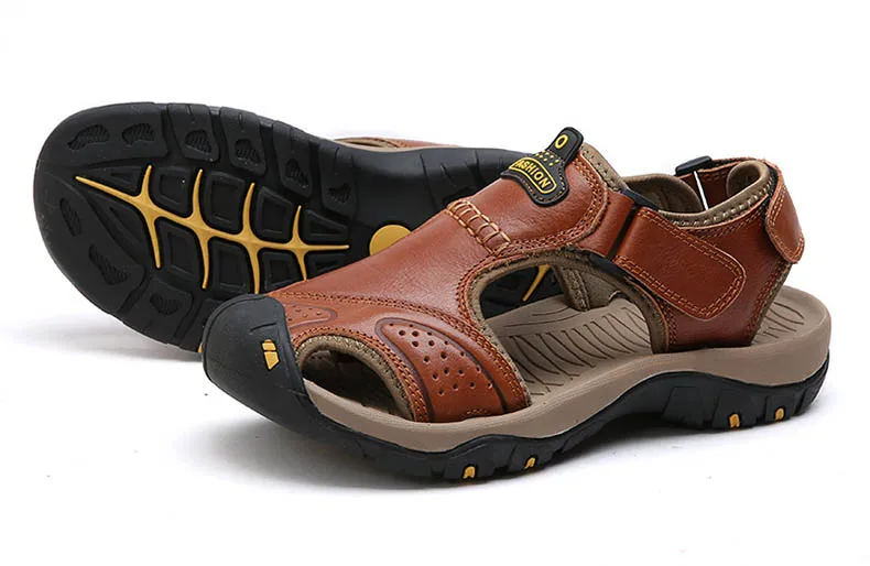 Мужские сандалии; коллекция года; Летние сандалии из натуральной кожи; мужская повседневная обувь; кроссовки; пляжная обувь; мужские сандалии на резиновой подошве