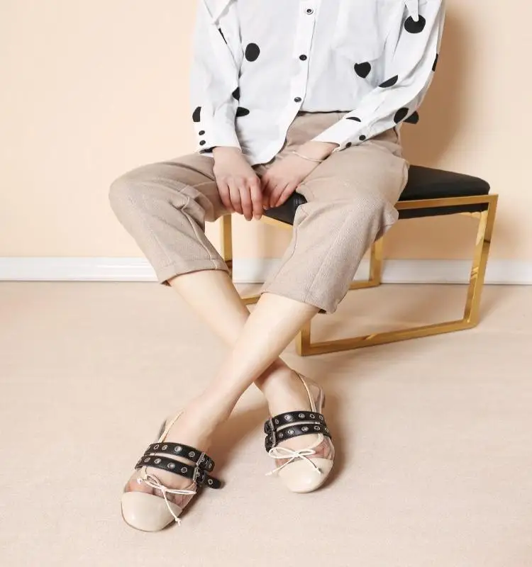 

Designer Shoes Women Luxury Ballet Flats Patchwork Silver Gold Black Red Leather Round Toe PVC Upper Slip Cozy Shoes Two Buckle