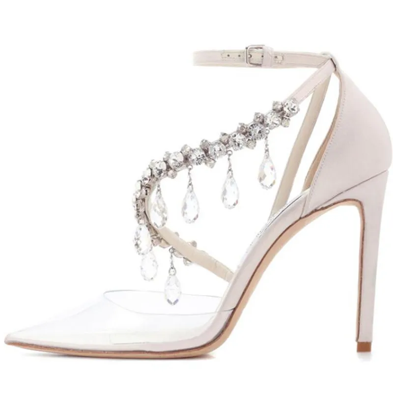 Bling Bling Crystal Stiletto Heels Women Sandals Summer Pointed Toe High Heels Bridal Wedding Shoes Buckle Strap Women Pumps Bling Bling Crystal Stiletto Heels Women Sandals Summer Pointed Toe High Heels Bridal Wedding Shoes Buckle Strap Women Pumps
