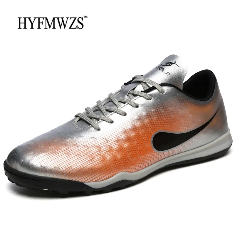 HYFMWZS детские футбольные бутсы Superfly FG футбольные бутсы Мужская Спортивная обувь для улицы противоскользящие TF Chuteira Futebol - Цвет: Silver TF