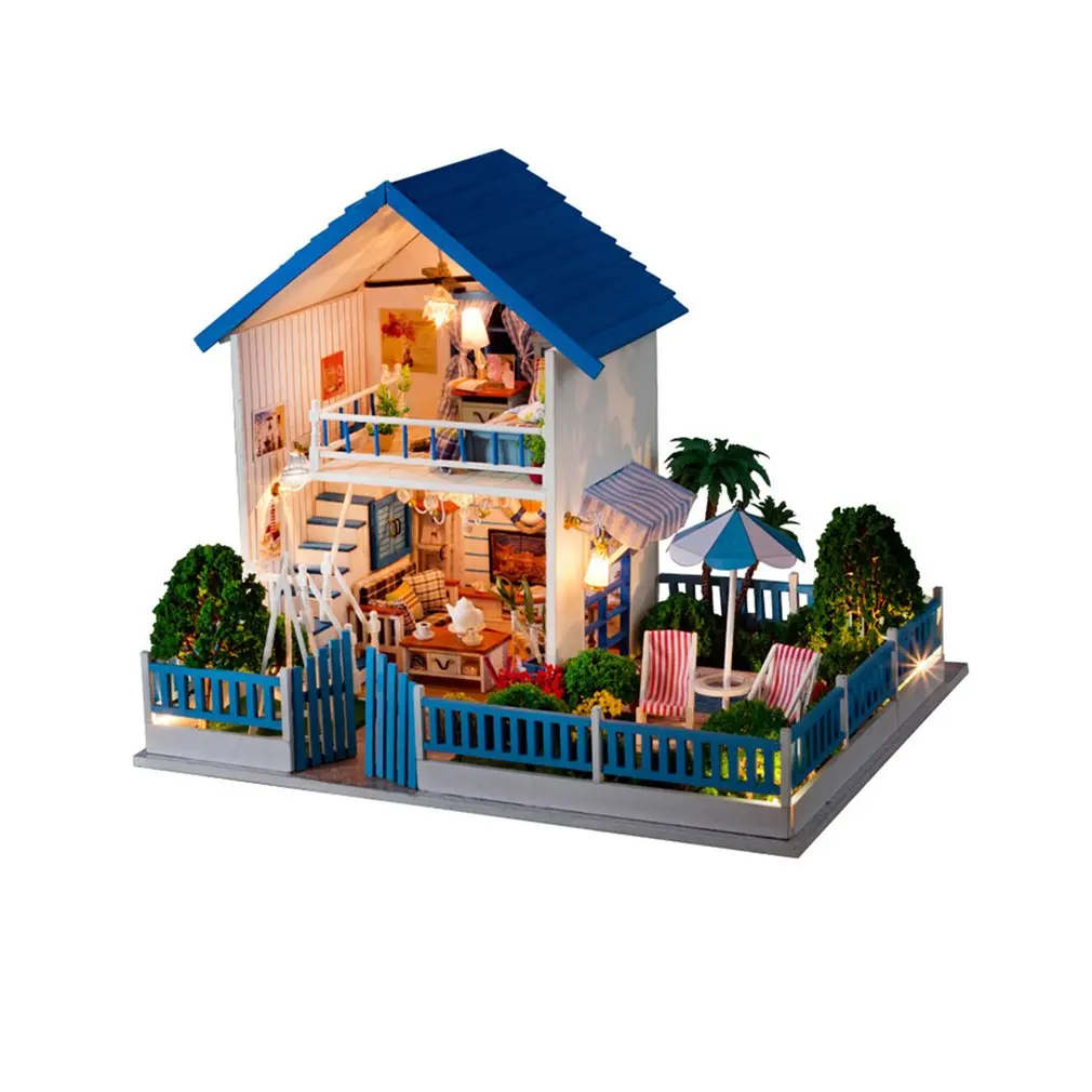 

DIY Doll House Furniture Toy 3D Wooden Handmade Miniature Dollhouse Toys for Children Kids Gifts Come From Star With Dust Cover