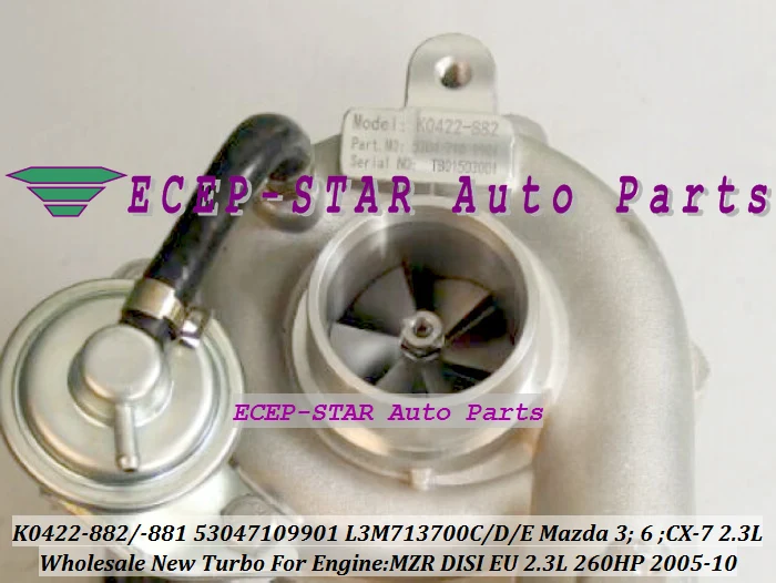 K0422-882 K0422-881 53047109901 L3M713700C DE Turbo Turbocharger For Mazda 3 Mazda 6 Mazda CX-7 2005-10 2.3L MZR DISI EU 260HP- (6)