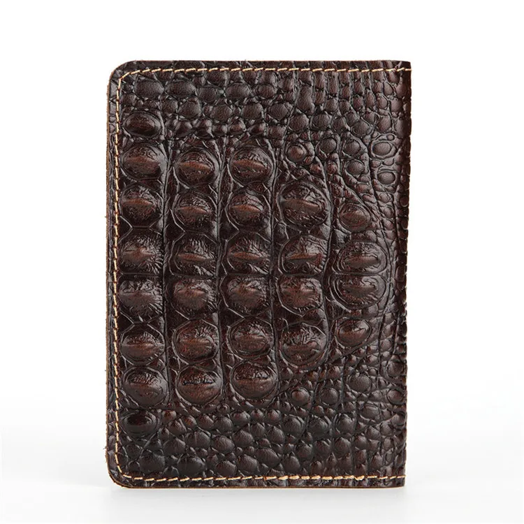 

New Alligator Pattern Genuine Leather Passport Cover Men Vintage Bifold Cover Passport Top Cow Leather Cover on The Passport