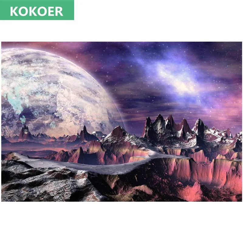 5 DIY Diamond Painting fantasy diamond embroidery Moon Mountains and