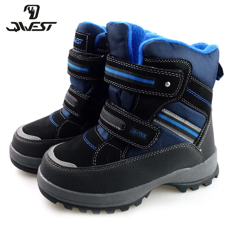 Koop QWEST (door FLAMINGO) wol Warm Houden Waterdichte Hoge Kwaliteit Anti slip Kid Snowboots voor Jongen Maat 35 40 Gratis Verzending 72M QK 0426