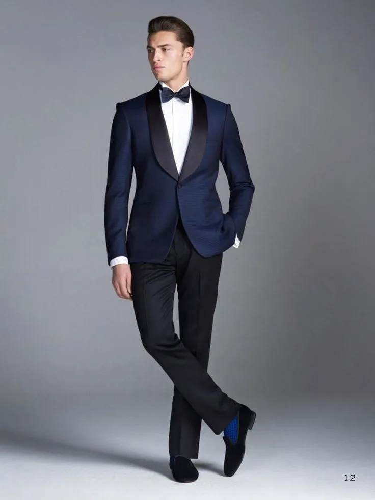 Custom made Midnight Blue Smoking Groom suits/Wedding Suits For Men