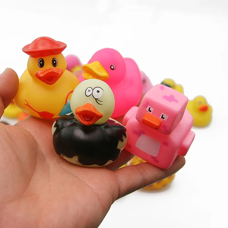 10PCS Random styles Rubber Duck Baby Shower Water BB Bathing toys for baby kids children Birthday 2