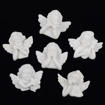 

10Pcs Flat Back Resin Embellishments White Angel Baroque Style Resin Cabochon Flatback DIY DIY Jewelry Necklace Hair Accessories