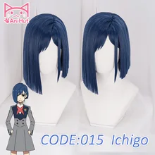 

AniHut 015 Ichigo Cosplay Wig Anime DARLING in the FRANXX Cosplay Wig Blue Synthetic Hair CODE:015 Ichigo Women