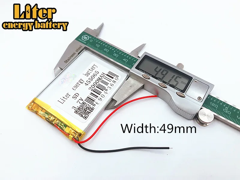 455065 3,7 V, 2000 mAH полимерный литий-ионный/литий-ионный аккумулятор для планшетных ПК, mp3, mp4, мобильный телефон, динамик, gps, dvd
