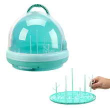 Детские Портативные стойки для сушки бутылочек с защитой от пыли, зеленый большой ящик для хранения бутылочек для кормления, органайзер для посуды